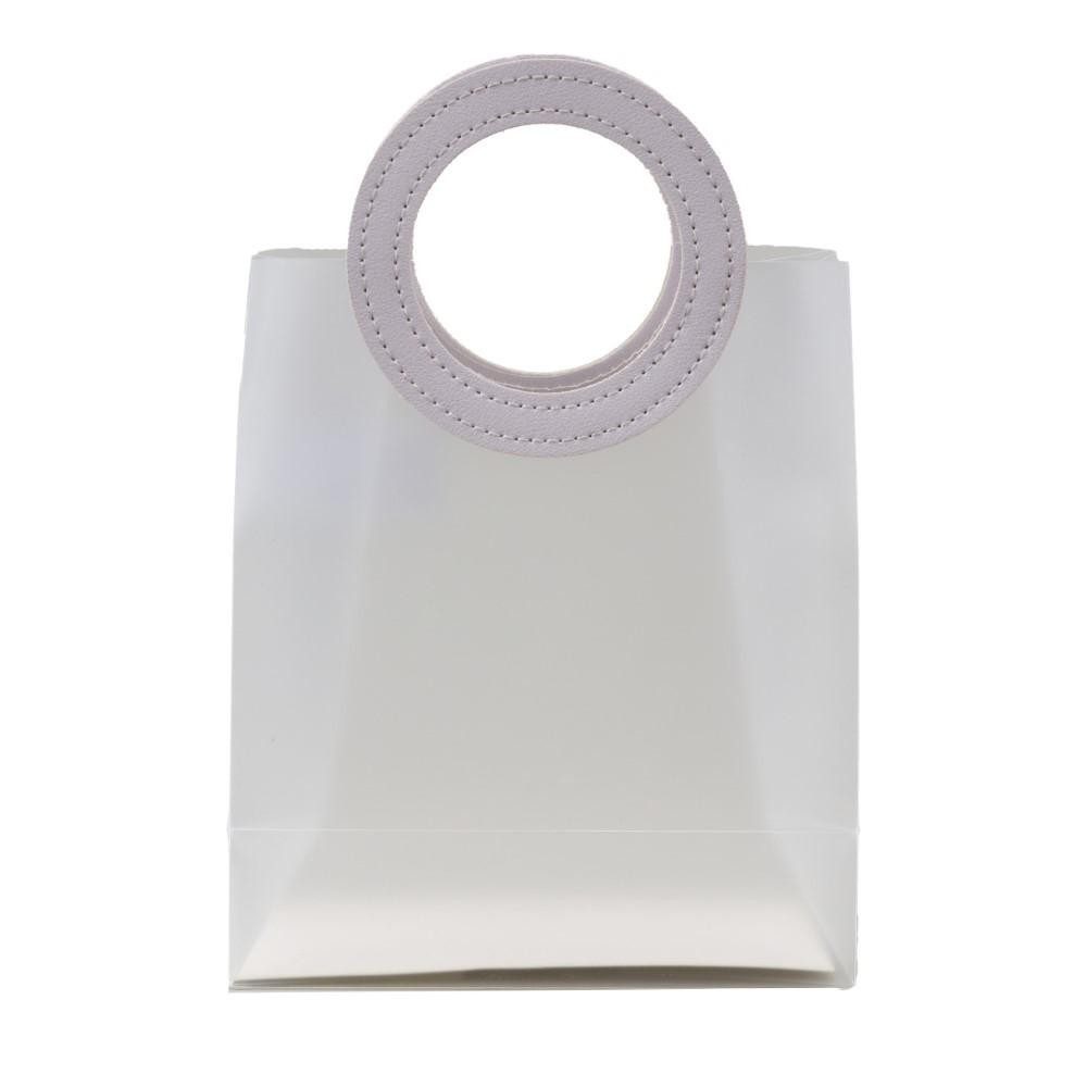 BORSETTA PC C MANICO TONDO BIANCO H18X16X8